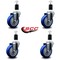 Service Caster 4'' Blue Poly Wheel Swivel 1-1/2'' Expanding Stem Caster Set, 4PK SCC-EX20S414-PPUB-BLUE-112-4 - alternate 4
